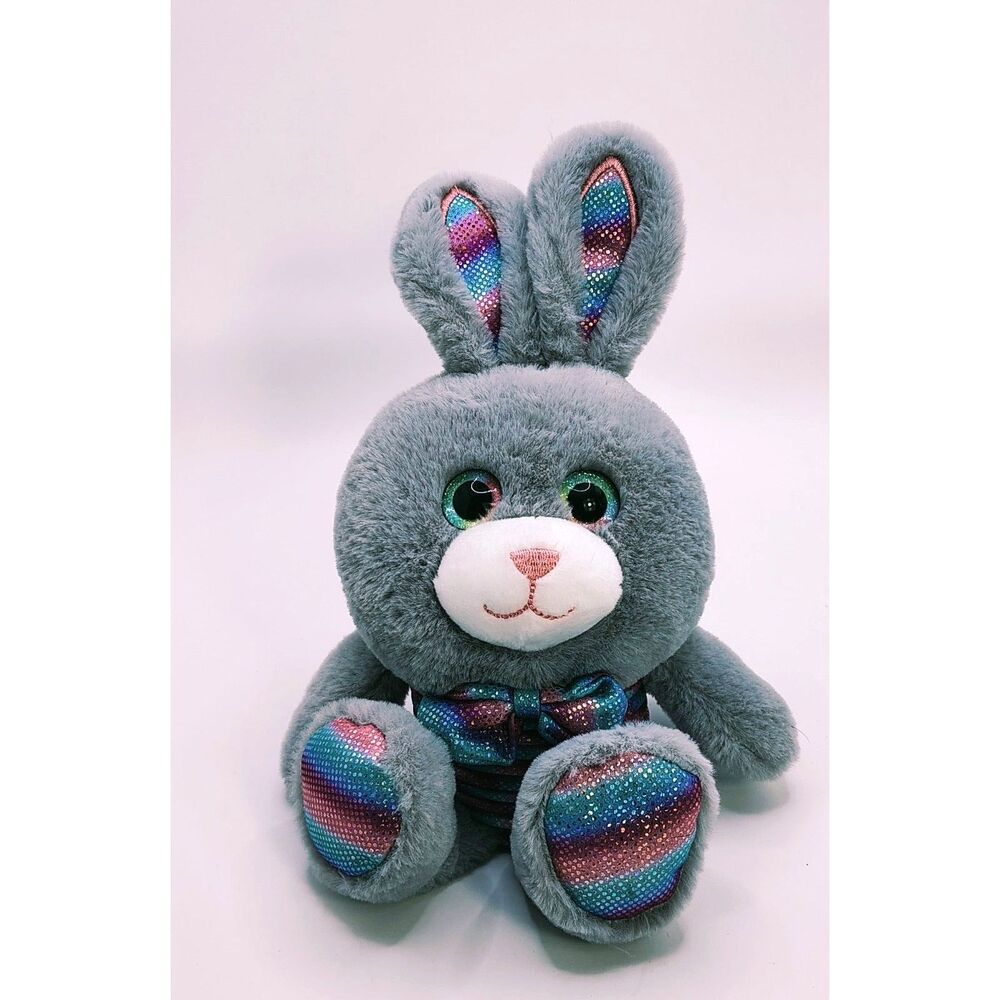 Easter Spring Middle Soft Grey Plush Multicolor Spring Bunny Stuffed Animal